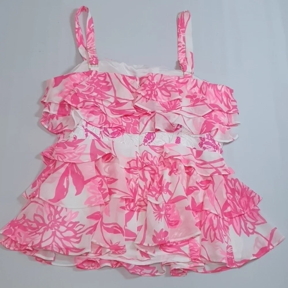 NWT Lilly Pulitzer Ruffled Tier Olive Top